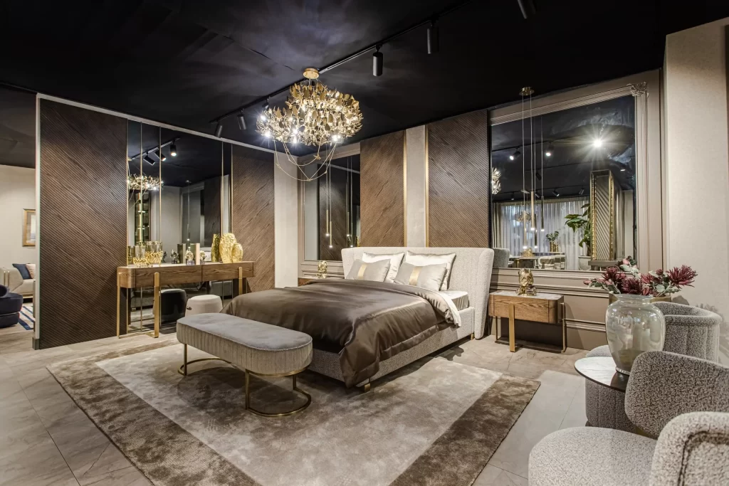 Lüks yatak odası tasarımları için modern ve şık yatak odası modeli