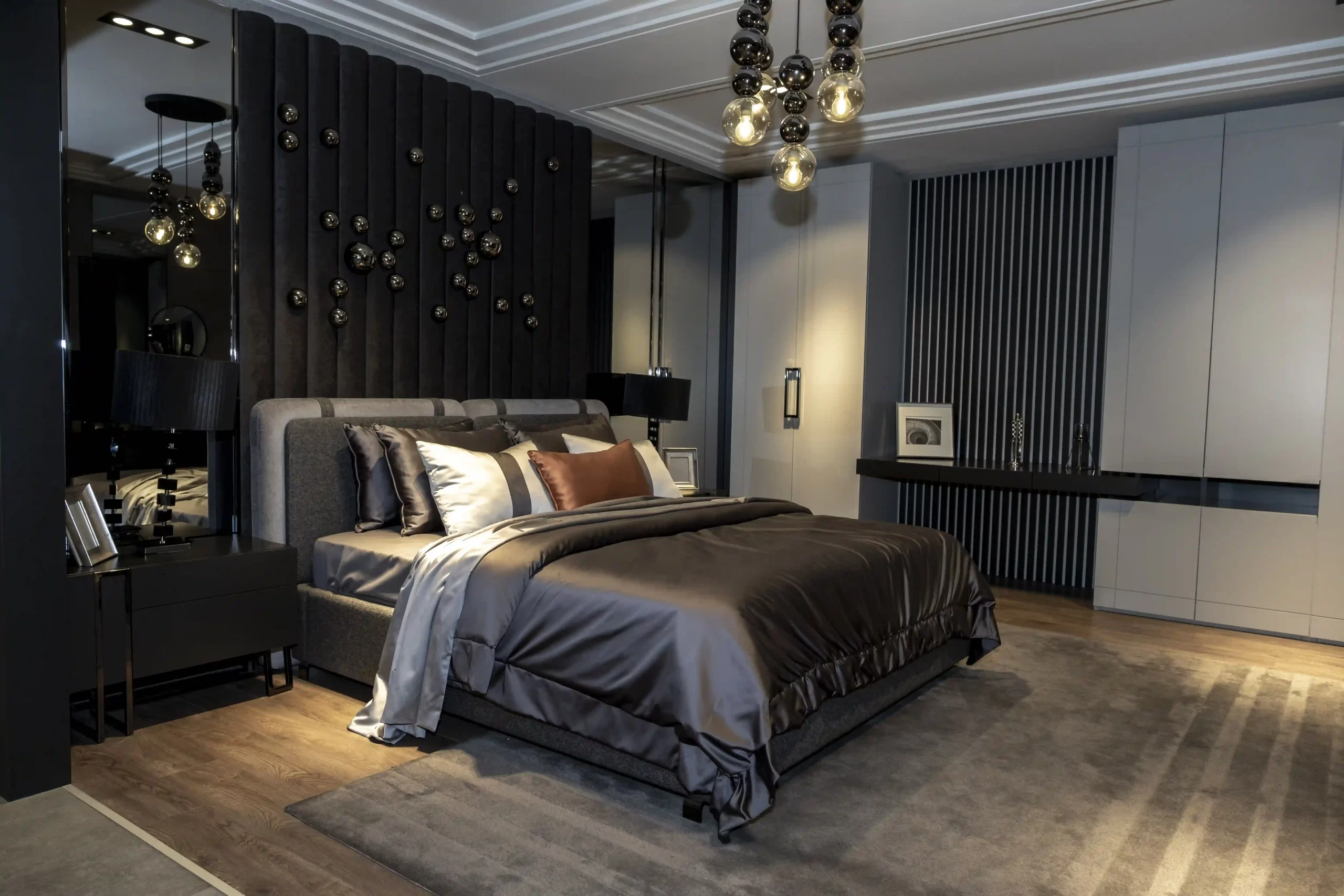Modern l?ks yatak odas?nda estetik ve fonksiyonel detaylar